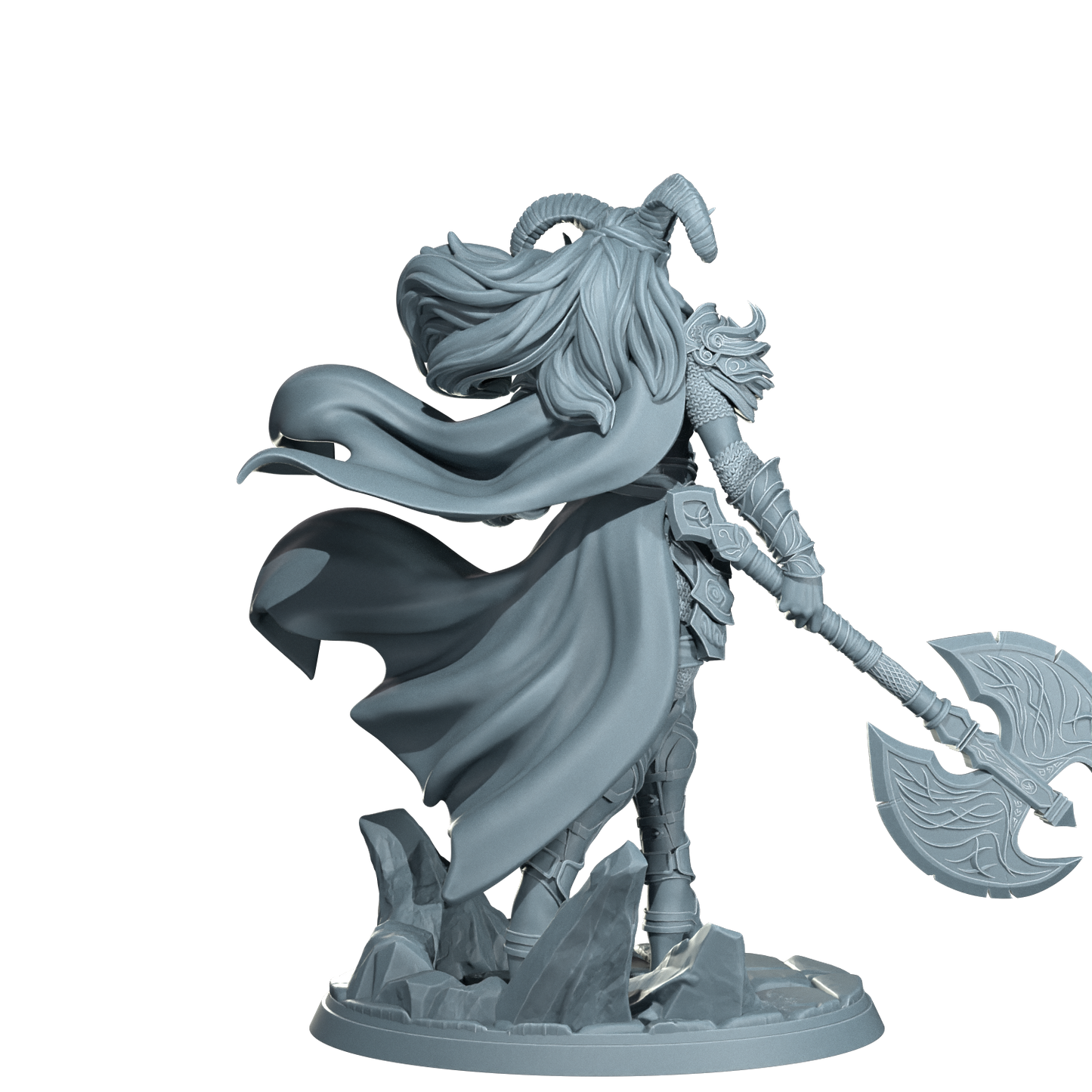 Kaela The Infernal Blade, Tiefling Warrior | Dungeons and Damsels | Cosmondo | 28mm, 32mm, 75mm | Dungeons & Dragons | TTRPG | RPG | Resin