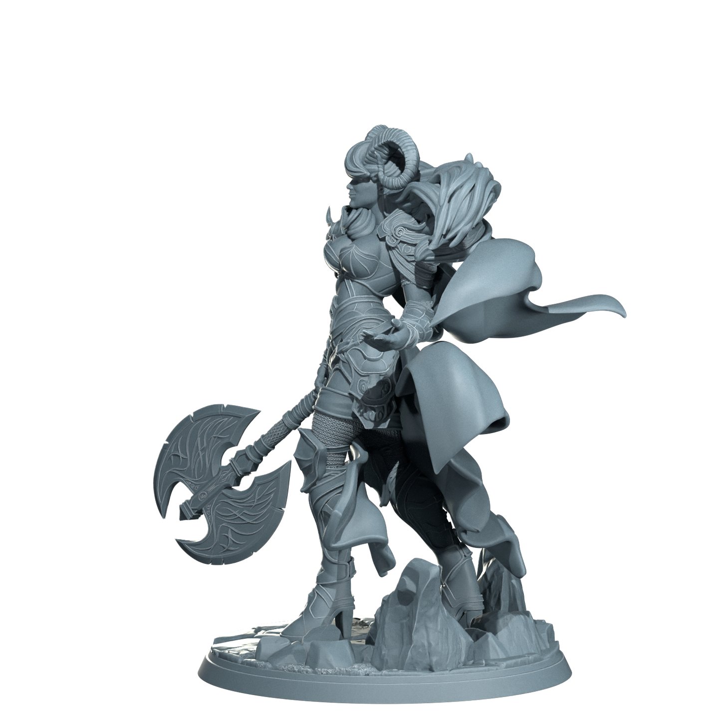 Kaela The Infernal Blade, Tiefling Warrior | Dungeons and Damsels | Cosmondo | 28mm, 32mm, 75mm | Dungeons & Dragons | TTRPG | RPG | Resin