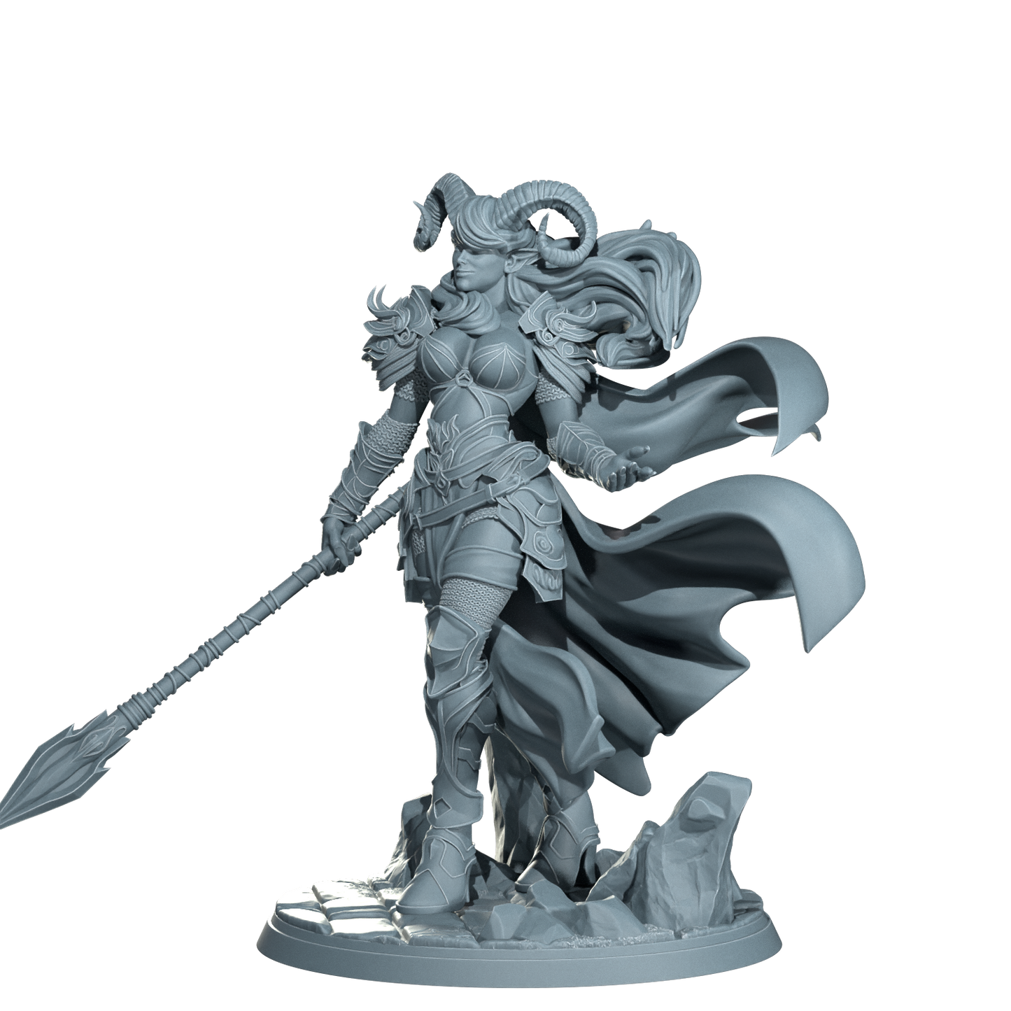 Kaela The Infernal Blade, Tiefling Warrior | Dungeons and Damsels | Cosmondo | 28mm, 32mm, 75mm | Dungeons & Dragons | TTRPG | RPG | Resin