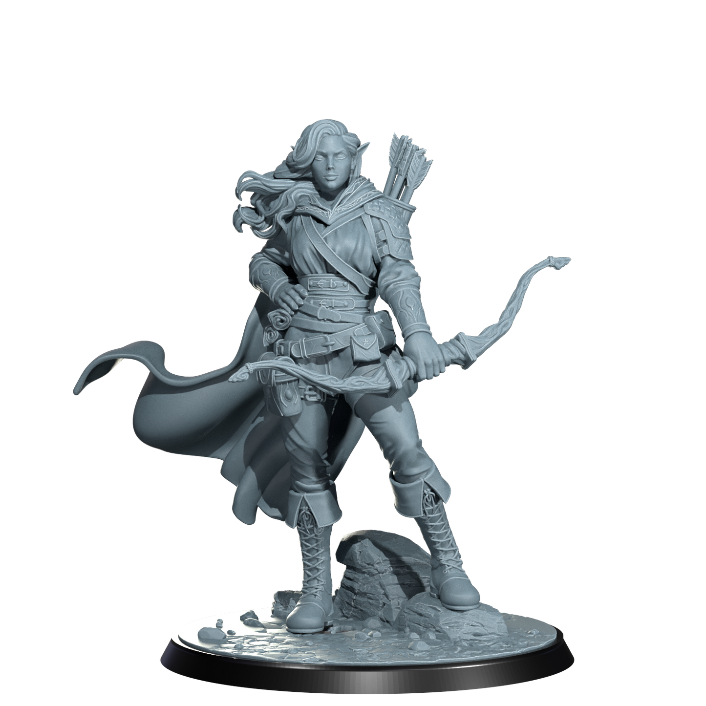 Arannis Windwhisper, Elven Ranger | Dungeons and Damsels | Cosmondo | 28mm, 32mm, 75mm | Dungeons & Dragons | TTRPG | RPG | Resin