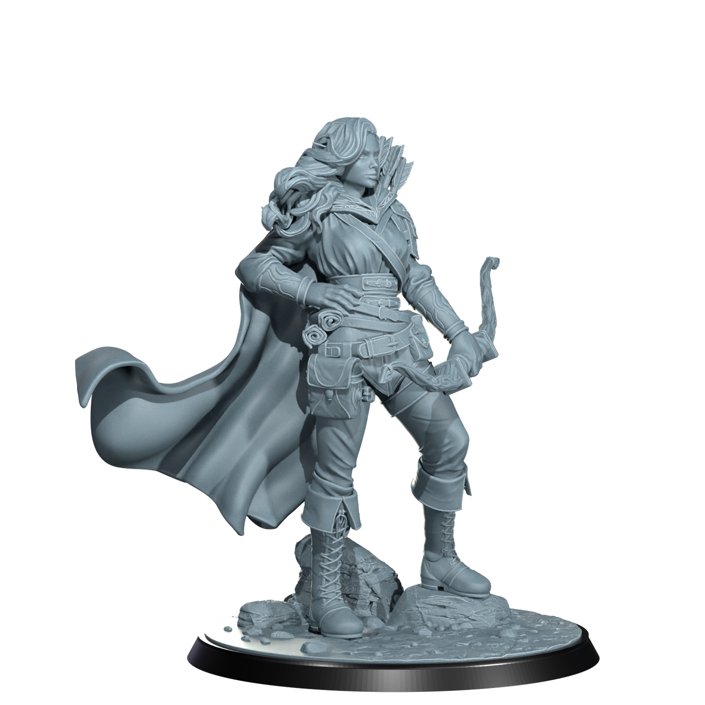 Arannis Windwhisper, Elven Ranger | Dungeons and Damsels | Cosmondo | 28mm, 32mm, 75mm | Dungeons & Dragons | TTRPG | RPG | Resin