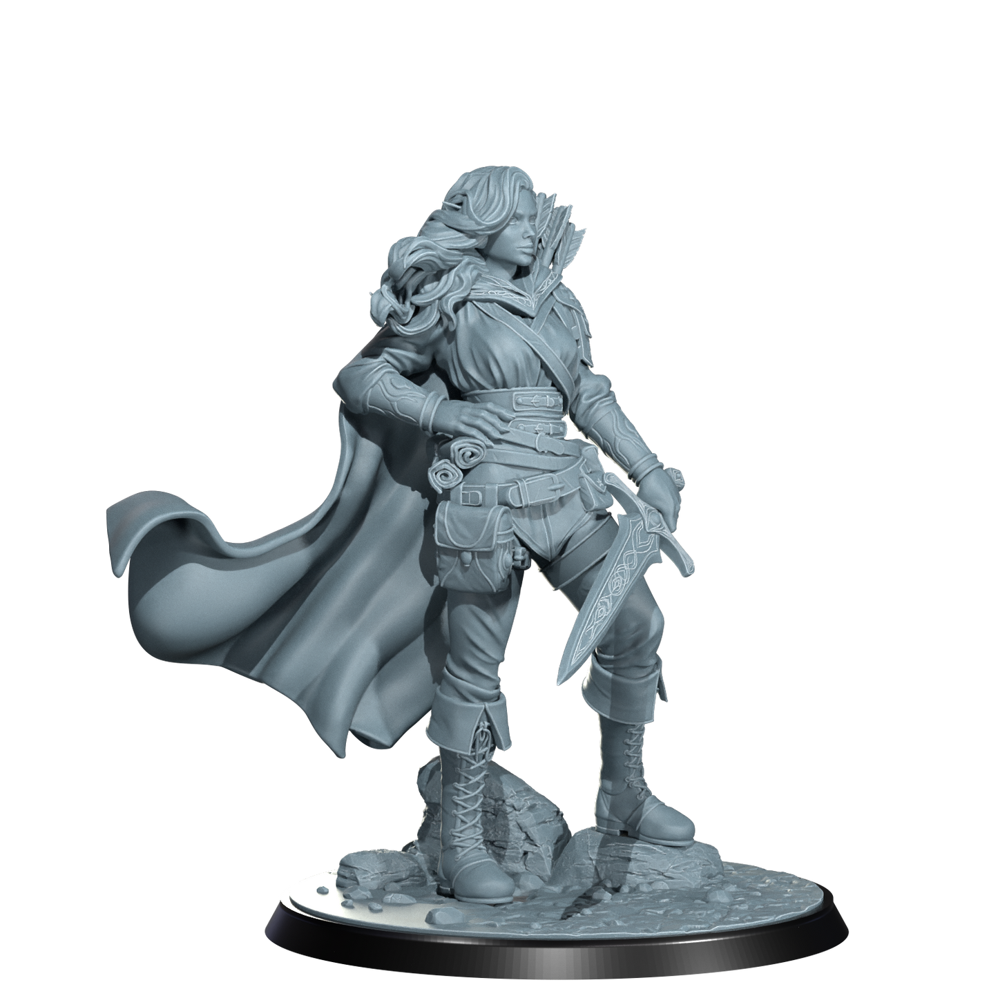 Arannis Windwhisper, Elven Ranger | Dungeons and Damsels | Cosmondo | 28mm, 32mm, 75mm | Dungeons & Dragons | TTRPG | RPG | Resin