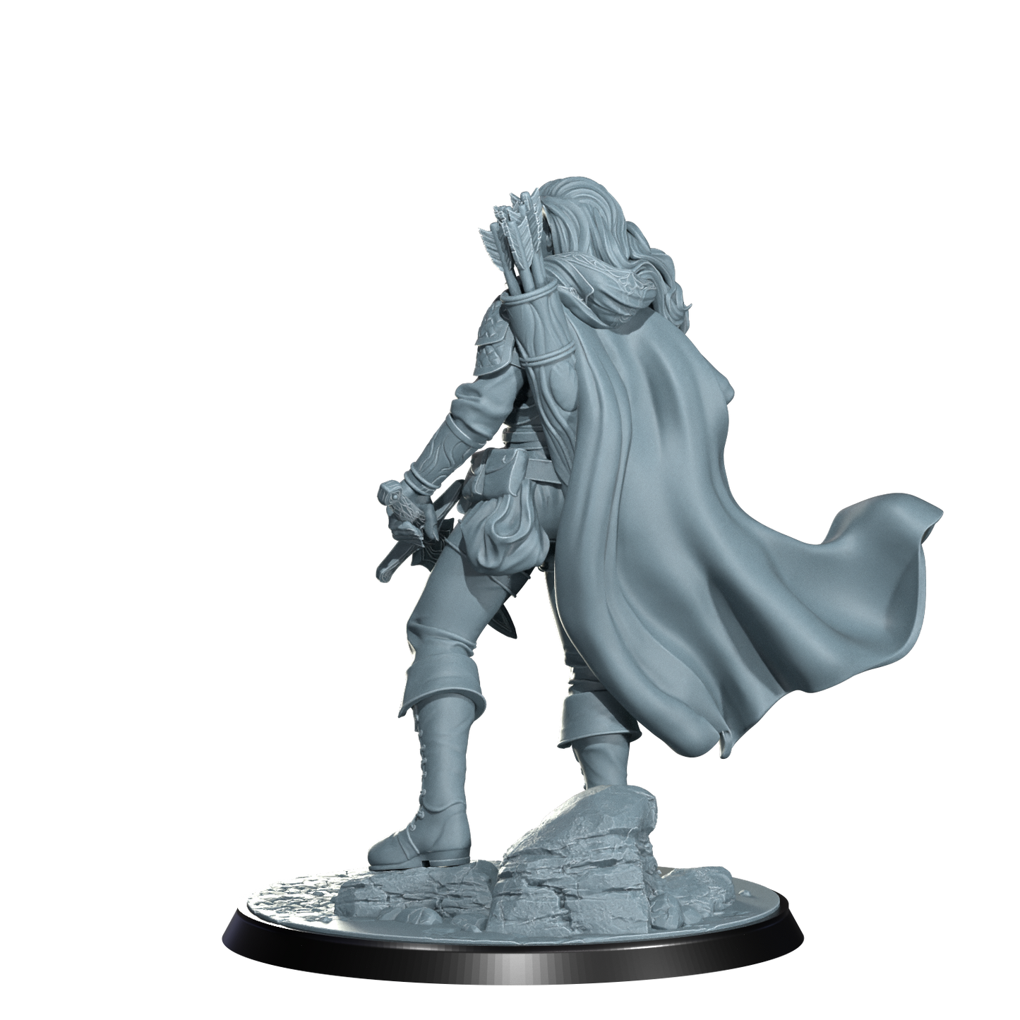 Arannis Windwhisper, Elven Ranger | Dungeons and Damsels | Cosmondo | 28mm, 32mm, 75mm | Dungeons & Dragons | TTRPG | RPG | Resin