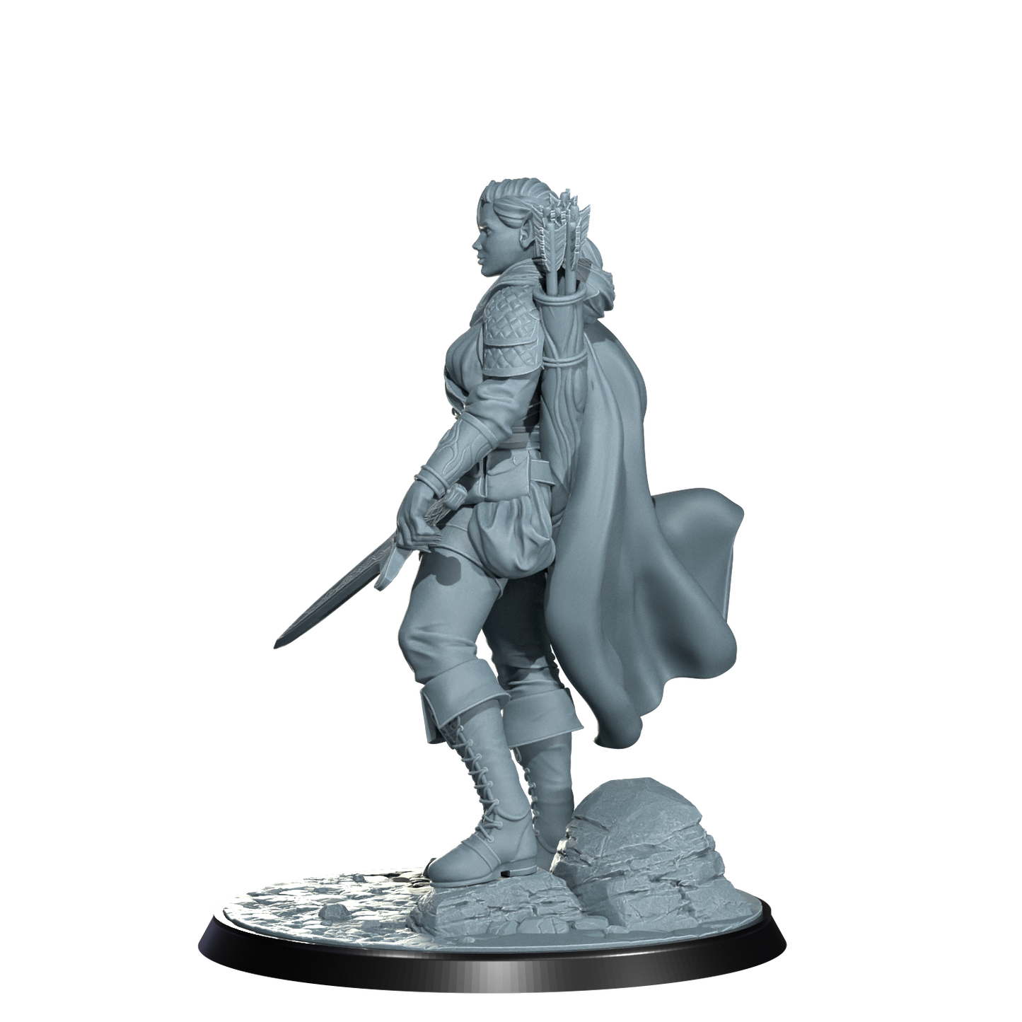 Arannis Windwhisper, Elven Ranger | Dungeons and Damsels | Cosmondo | 28mm, 32mm, 75mm | Dungeons & Dragons | TTRPG | RPG | Resin