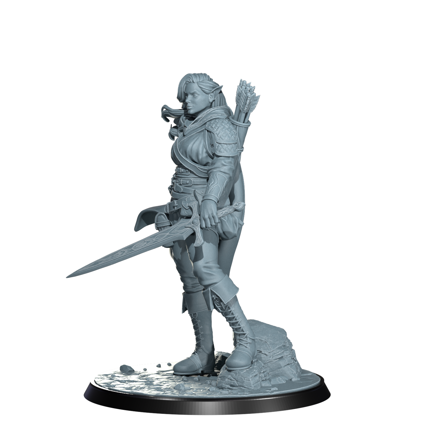 Arannis Windwhisper, Elven Ranger | Dungeons and Damsels | Cosmondo | 28mm, 32mm, 75mm | Dungeons & Dragons | TTRPG | RPG | Resin