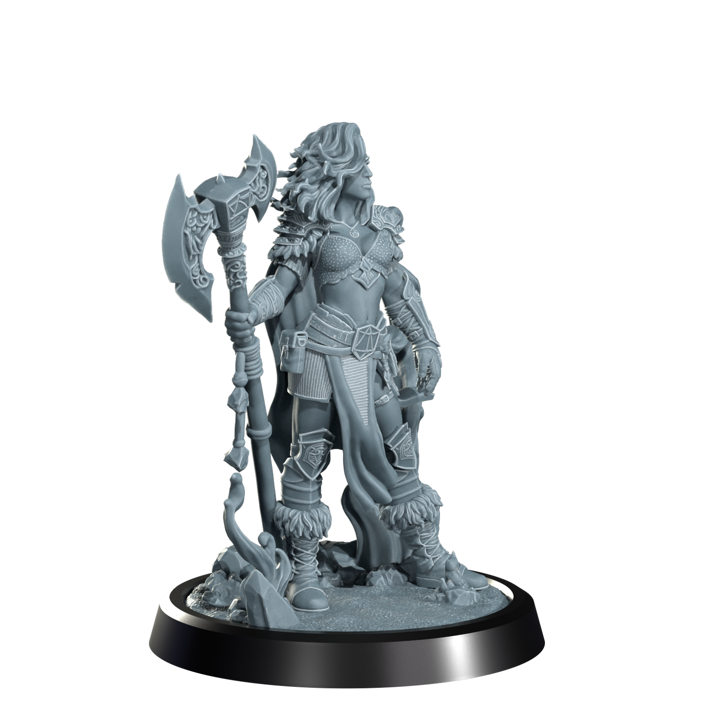 Ignara Flameborn, Fire Genasi Barbarian | Dungeons and Damsels | Cosmondo | 28mm, 32mm, 75mm | Dungeons & Dragons | TTRPG | RPG | Resin