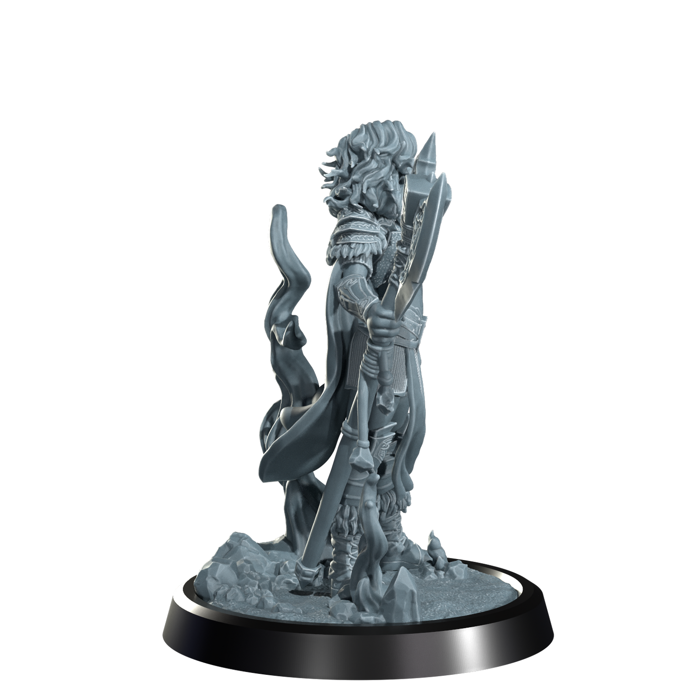 Ignara Flameborn, Fire Genasi Barbarian | Dungeons and Damsels | Cosmondo | 28mm, 32mm, 75mm | Dungeons & Dragons | TTRPG | RPG | Resin