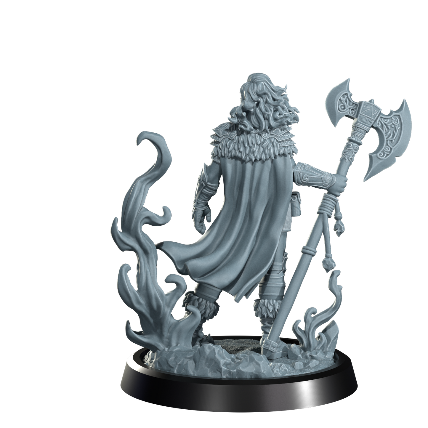 Ignara Flameborn, Fire Genasi Barbarian | Dungeons and Damsels | Cosmondo | 28mm, 32mm, 75mm | Dungeons & Dragons | TTRPG | RPG | Resin