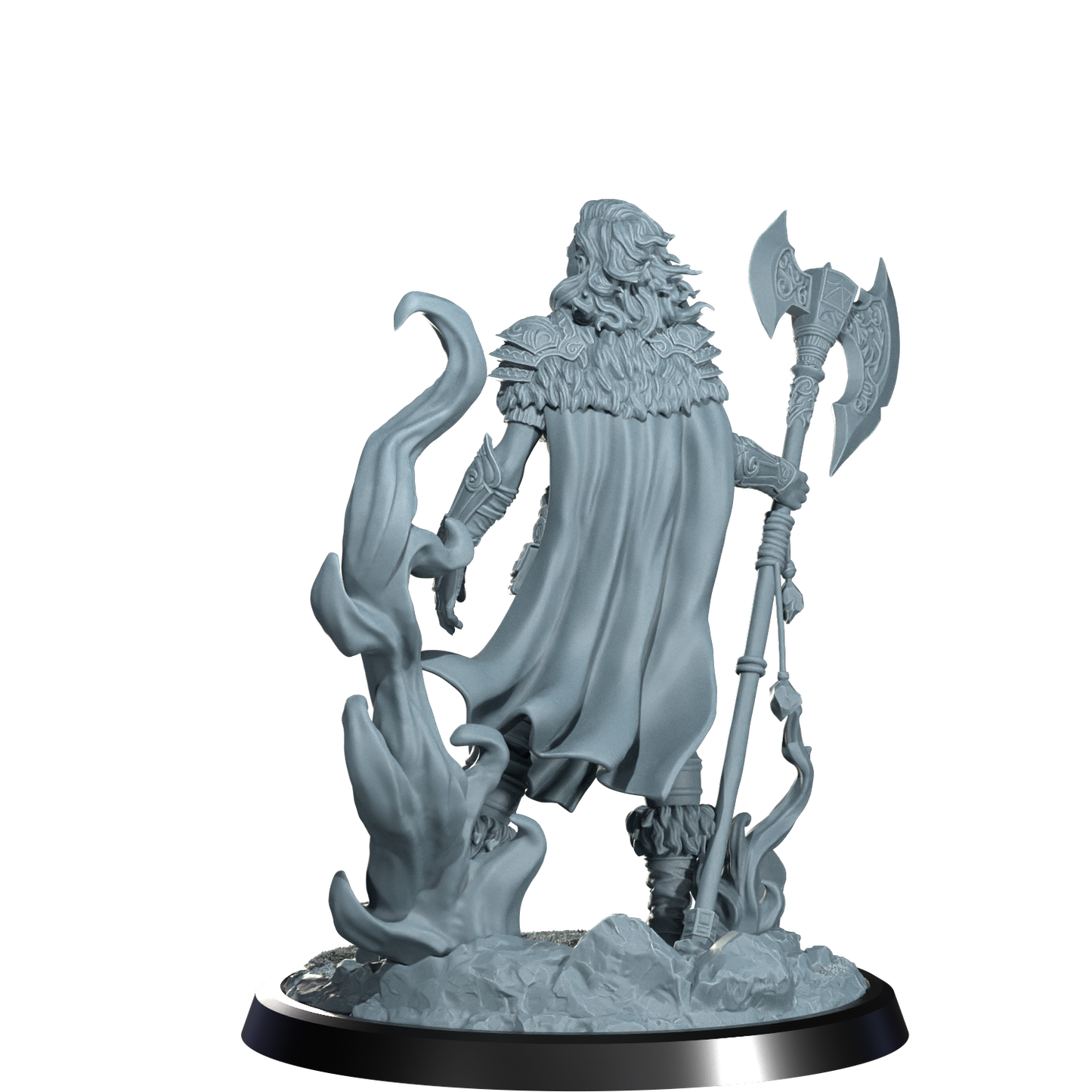 Ignara Flameborn, Fire Genasi Barbarian | Dungeons and Damsels | Cosmondo | 28mm, 32mm, 75mm | Dungeons & Dragons | TTRPG | RPG | Resin