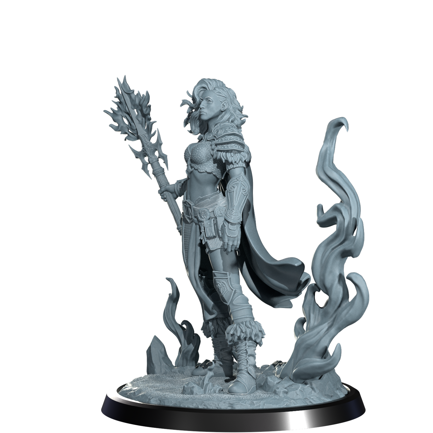 Ignara Flameborn, Fire Genasi Barbarian | Dungeons and Damsels | Cosmondo | 28mm, 32mm, 75mm | Dungeons & Dragons | TTRPG | RPG | Resin