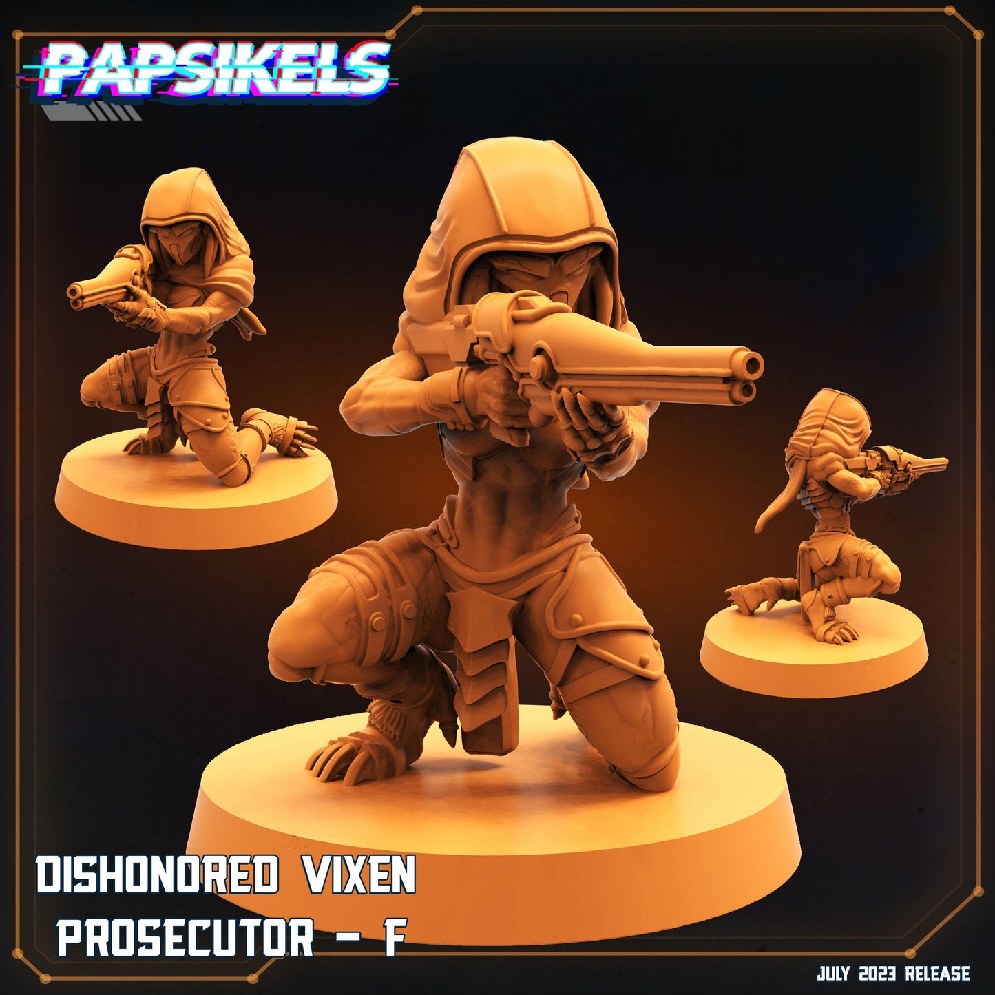 Xenowars Dishonored Vixen Persecutor Squad Miniatures Set 1 - Papsikels TTRPG Resin Print Models