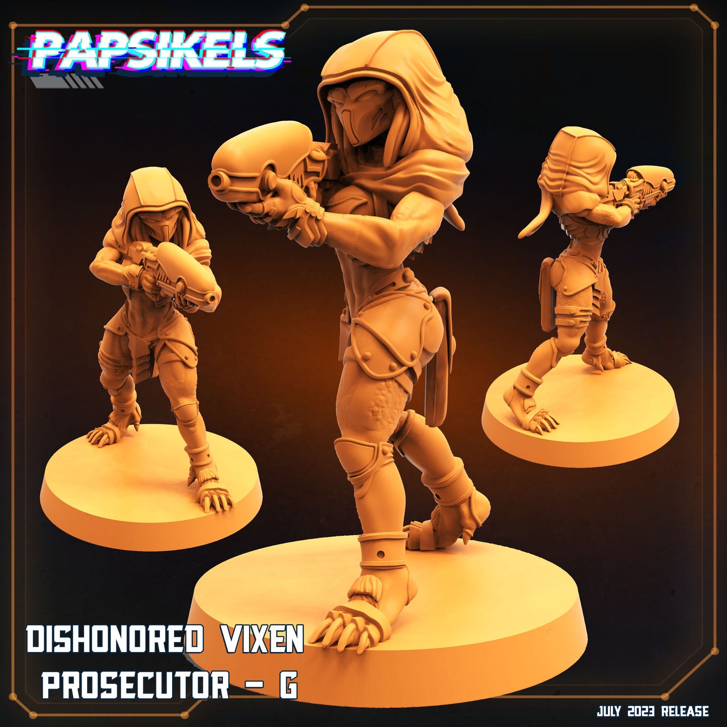 Xenowars Dishonored Vixen Persecutor Squad Miniatures Set 1 - Papsikels TTRPG Resin Print Models