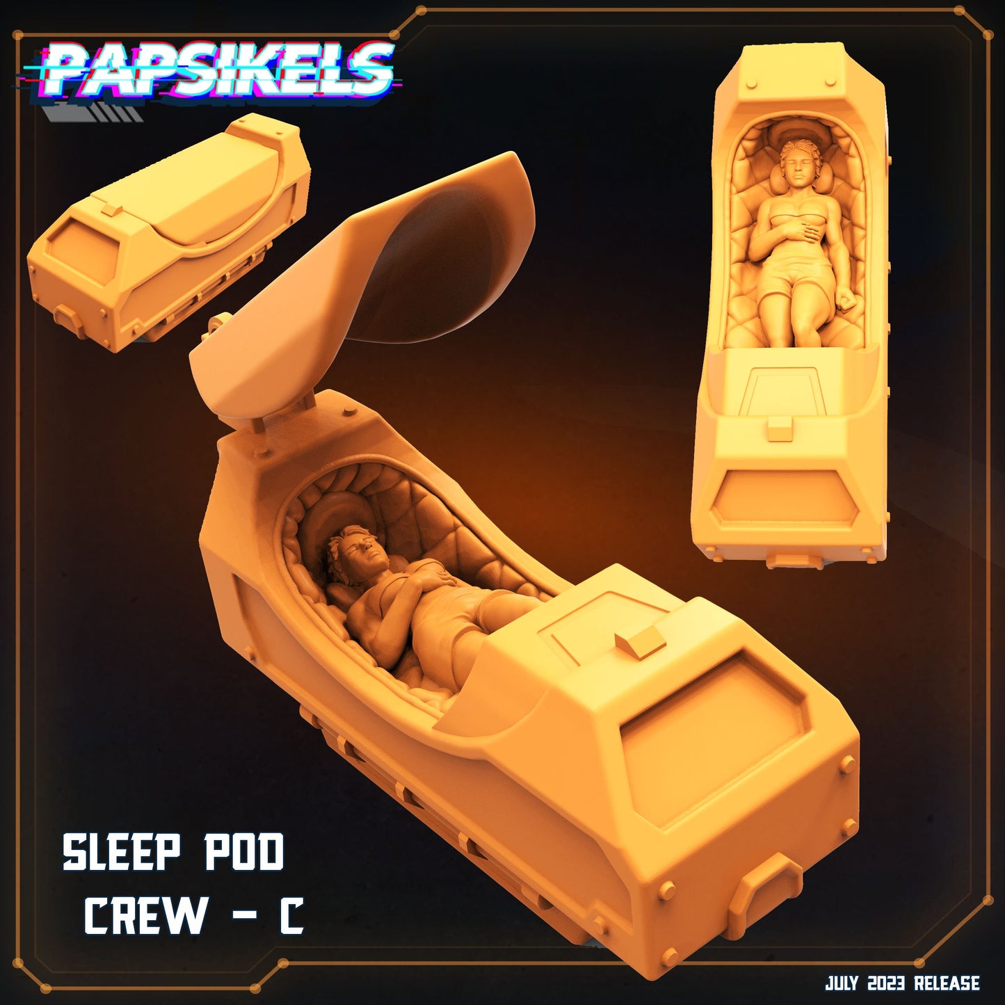 Xenowars Hibernation Station: Alien Cryotube Miniature for RPG, Sci-Fi Tabletop Gaming by Papsikels
