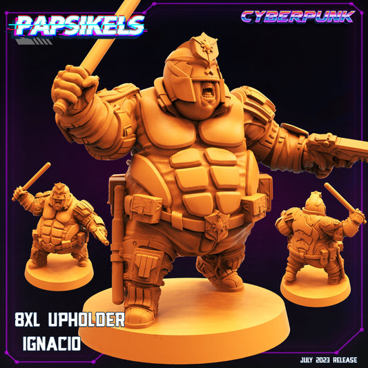 Cyberpunk Law Enforcer Ignacio 32mm Miniature - Papsikels RPG Tabletop Gaming Figure