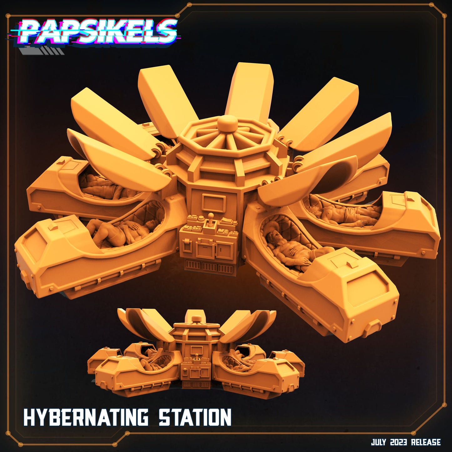 Xenowars Hibernation Station: Alien Cryotube Miniature for RPG, Sci-Fi Tabletop Gaming by Papsikels