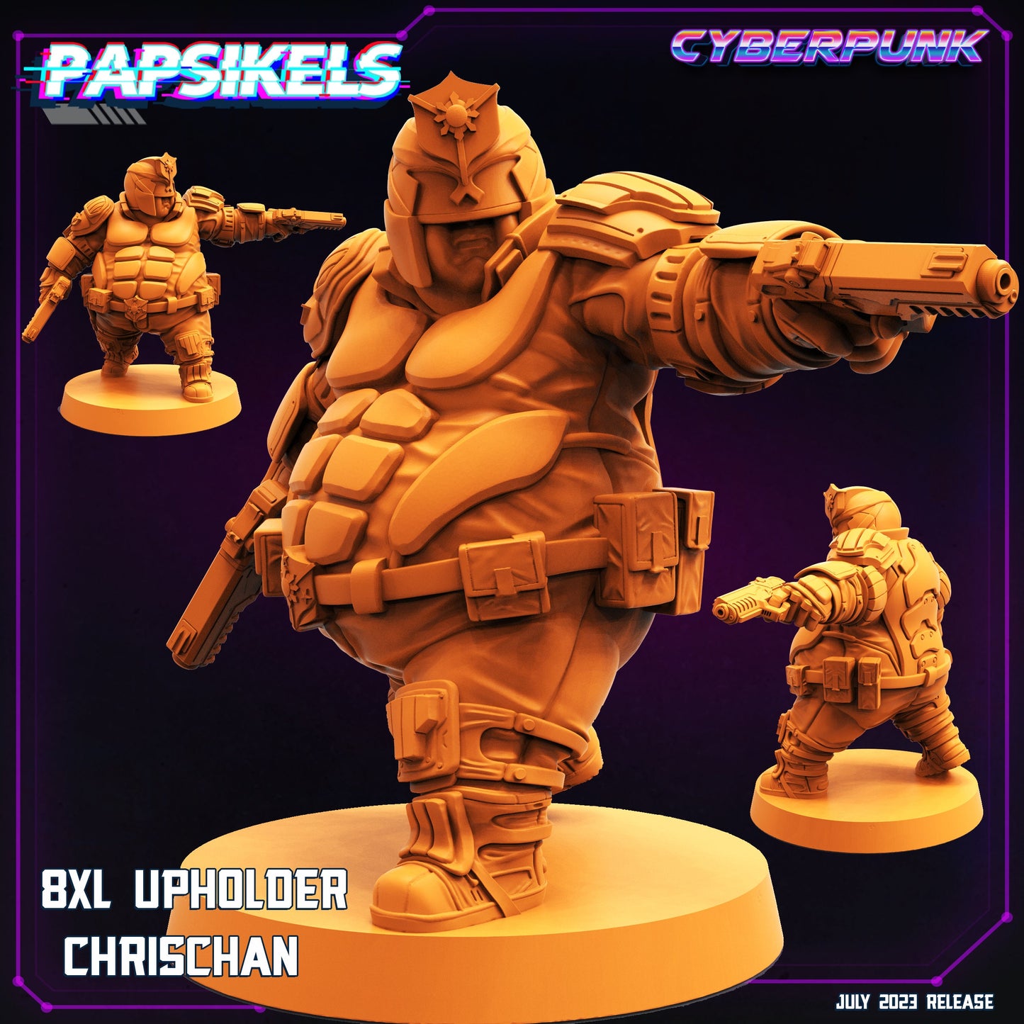 Cyberpunk Law Enforcer 32mm Miniature - Papsikels Upholder Chrischan RPG Figurine