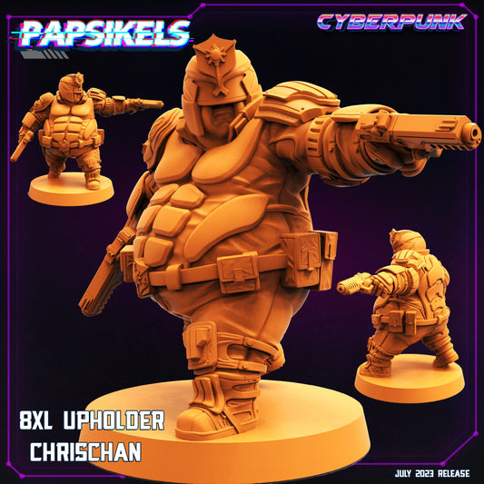 Cyberpunk Law Enforcer 32mm Miniature - Papsikels Upholder Chrischan RPG Figurine