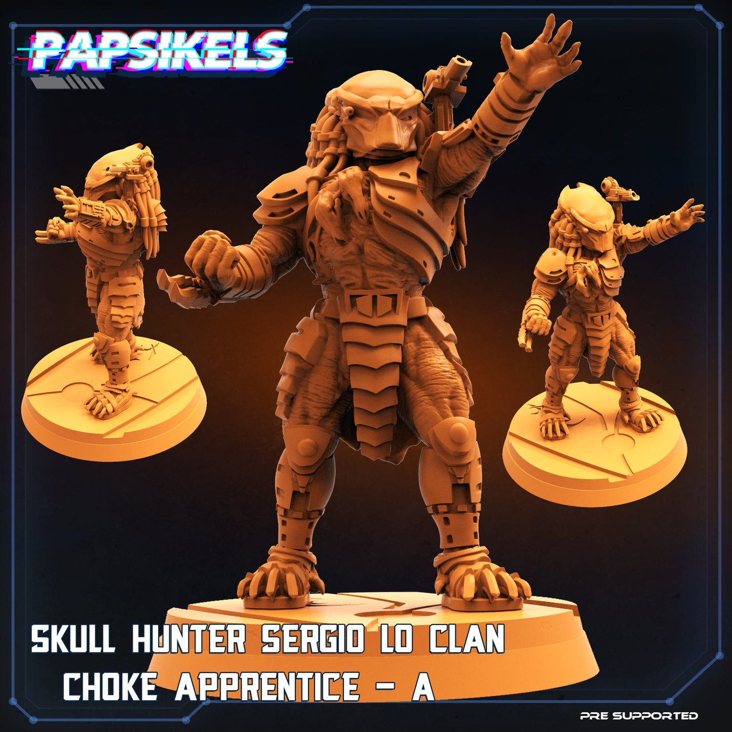 Skull Hunters 32mm Resin Miniature - Sergio Lo Clan Papsikels Tabletop RPG Figurine for Predator-Themed Games