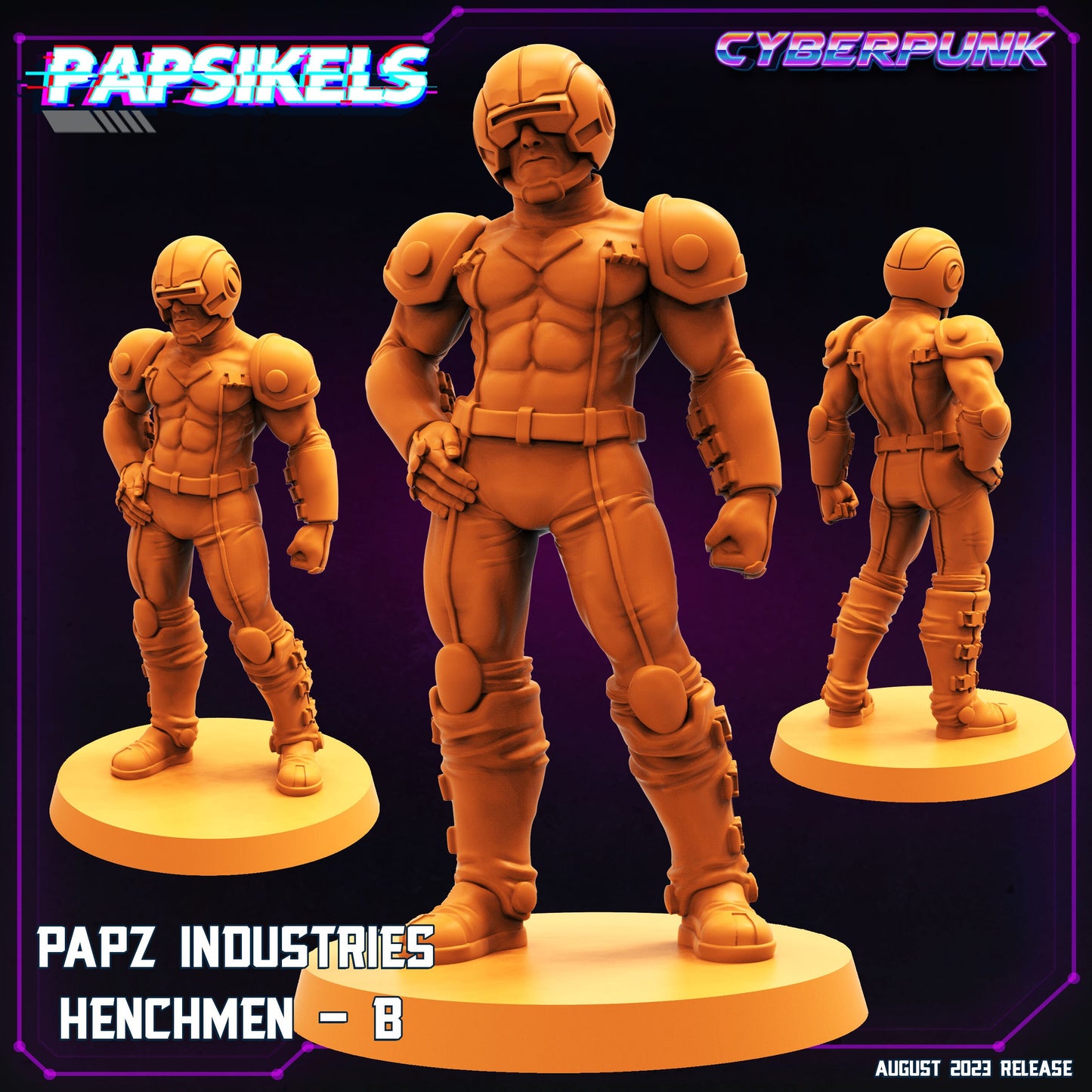 Cyberpunk Henchmen Miniature 32mm - Guyver-Inspired Sci-Fi Figurine for RPG and Tabletop Gaming