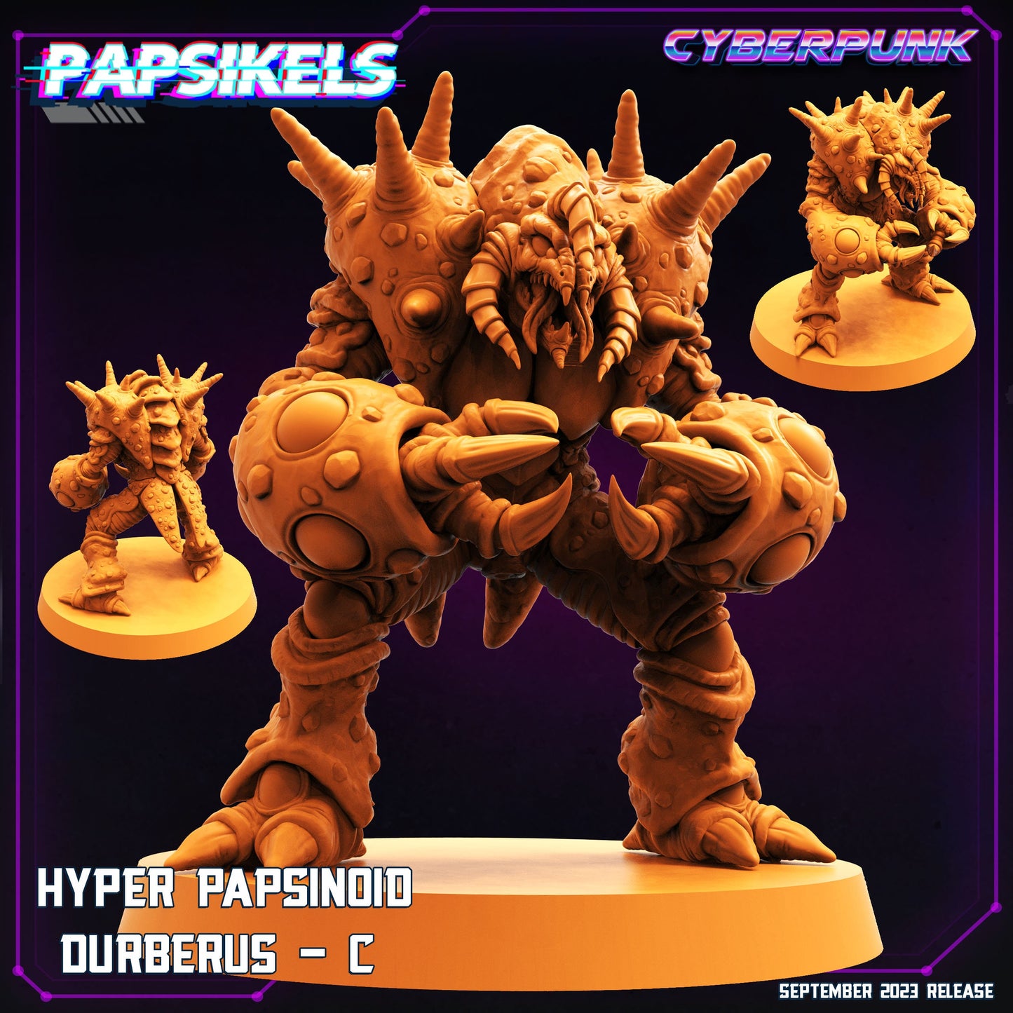 Cyberpunk Hyper Papsinoid Durberus Guyver Miniature - 32mm Scale RPG Figurine for Tabletop Gaming