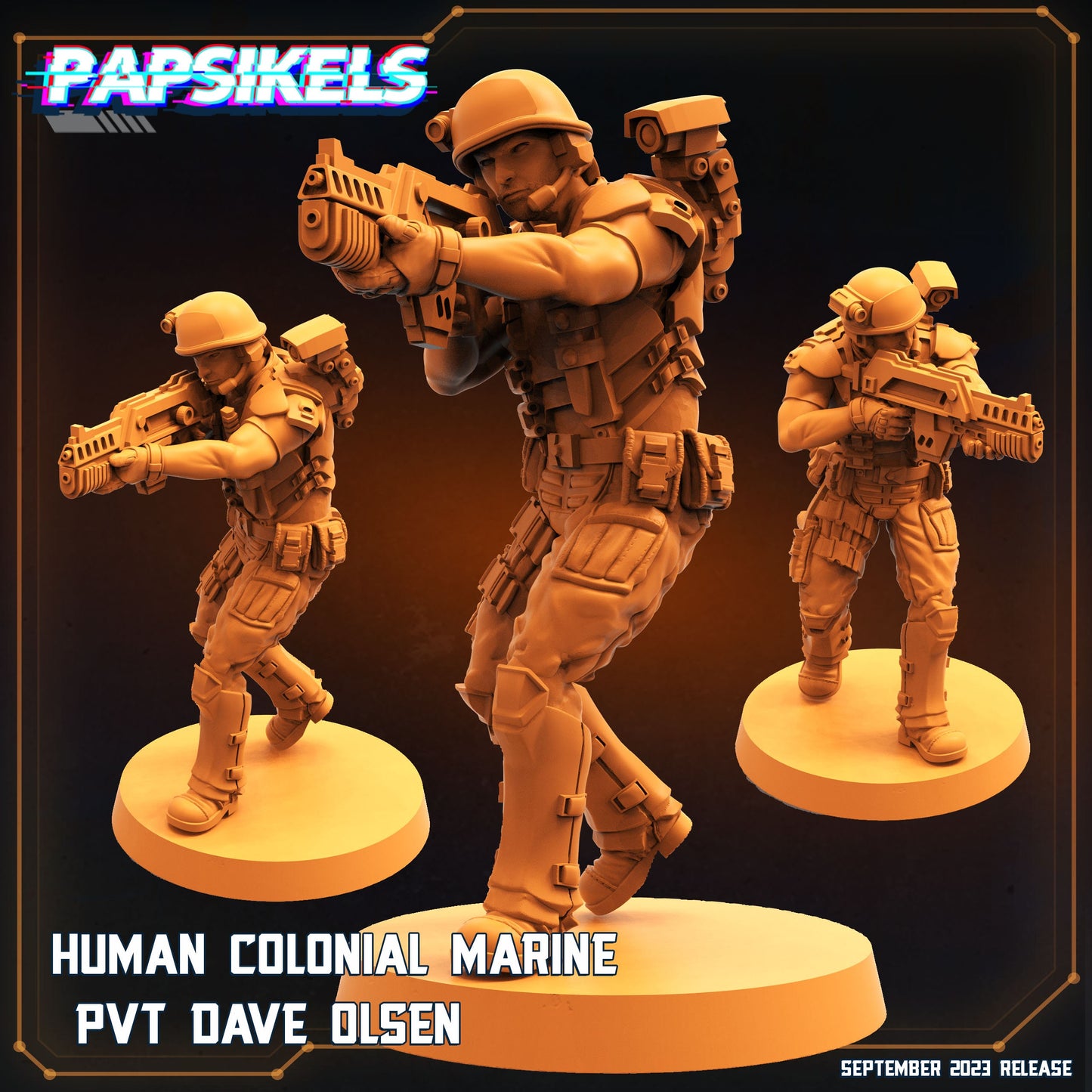 Aliens vs. Humans 32mm Colonial Marine Dave Olsen Miniature for RPG & Tabletop Gaming