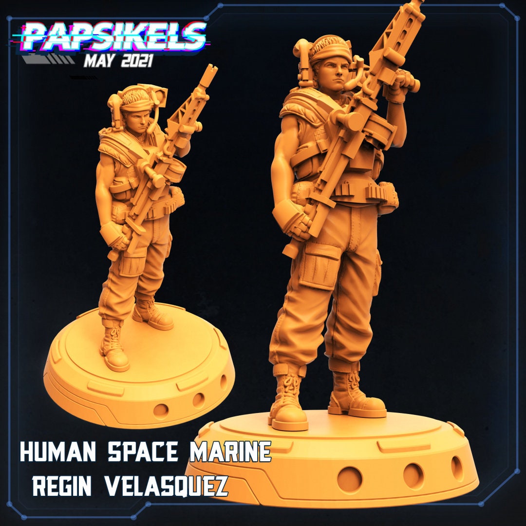 Alien vs Human Fire Team Alkasid: 32mm Papsikels Miniatures for Sci-Fi RPG & Tabletop Gaming