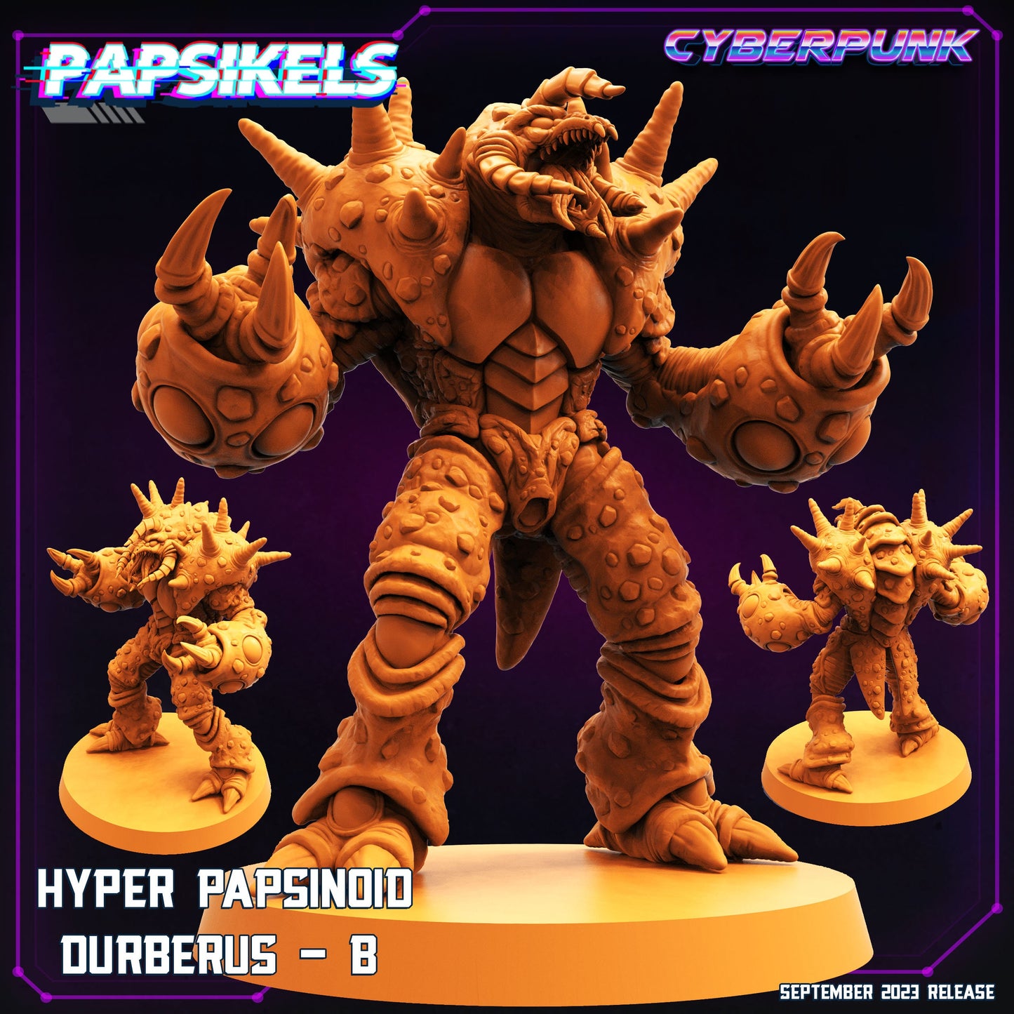 Cyberpunk Hyper Papsinoid Durberus Guyver Miniature - 32mm Scale RPG Figurine for Tabletop Gaming