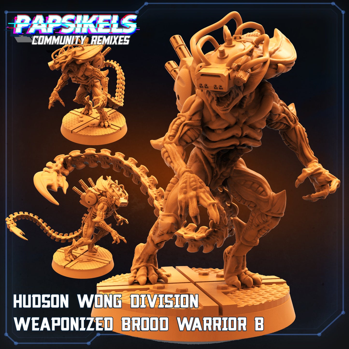 Hudson Wong Division Weaponized Brood Warriors: Papsikels Miniatures for Xenowars RPG Alien Battles