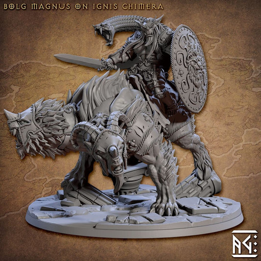 Bolg Magnus Chimera: Bronzeclad Greatgoblin Miniature for D&D, Pathfinder, and TTRPG Campaigns