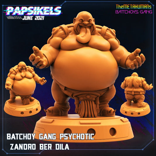 Cyberpunk Batchoy Gang Miniature: Psychotic Zandro Ber Dila 32mm RPG Figure by Papsikels