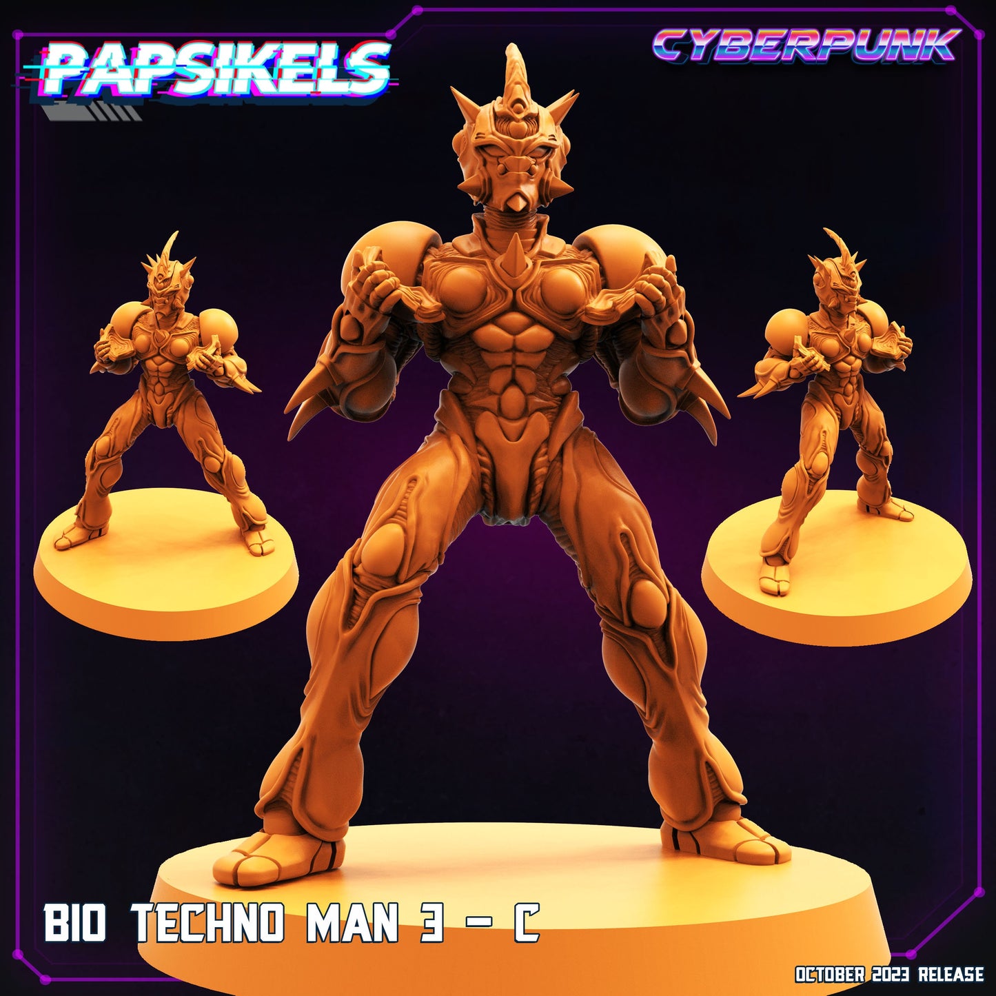 Cyberpunk Bio Techno Guyver Man 32mm Miniature for RPG, TTRPG, Anime & Manga Enthusiasts