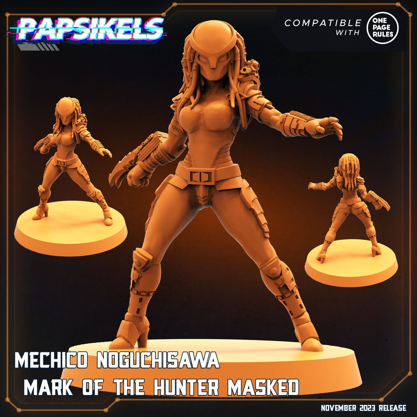 Mechico Noguchisawa Mark of the Hunter Skull Hunter Army - 32mm Resin Miniatures for Tabletop RPG and One Page Rules