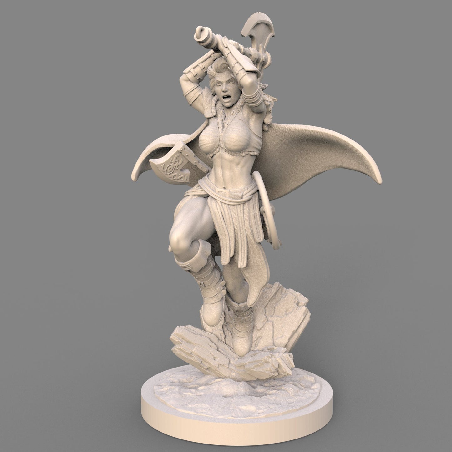 Astrid: Viking Axe-Wielding Stormbreaker Fantasy Miniature - 75mm Scale Resin Figure by Ravi Sampath
