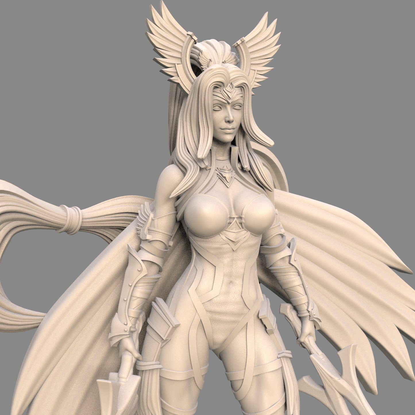 Sanya: Twin-Blade Defender 75mm Fantasy Fighter Miniature - Kickstarter Exclusive by Ravi Sampath