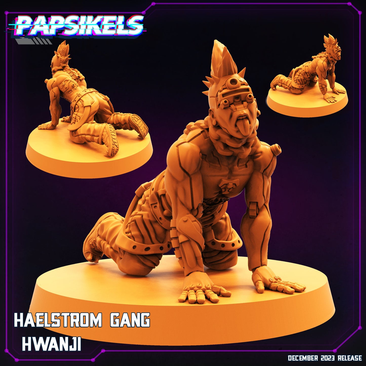 Cyberpunk Haelstrom Gang Carla & Hwanji 32mm Miniatures for RPG Tabletop Gaming by Papsikels