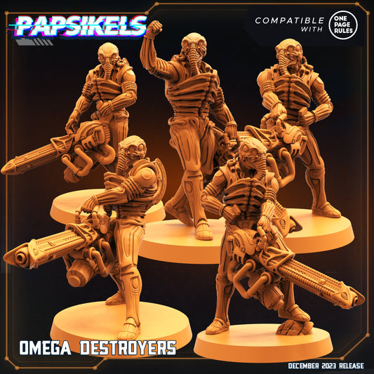 Omegas Destroyers 32mm Resin Miniature: Sci-Fi Tabletop RPG Alien Warriors for Wargaming & Painting