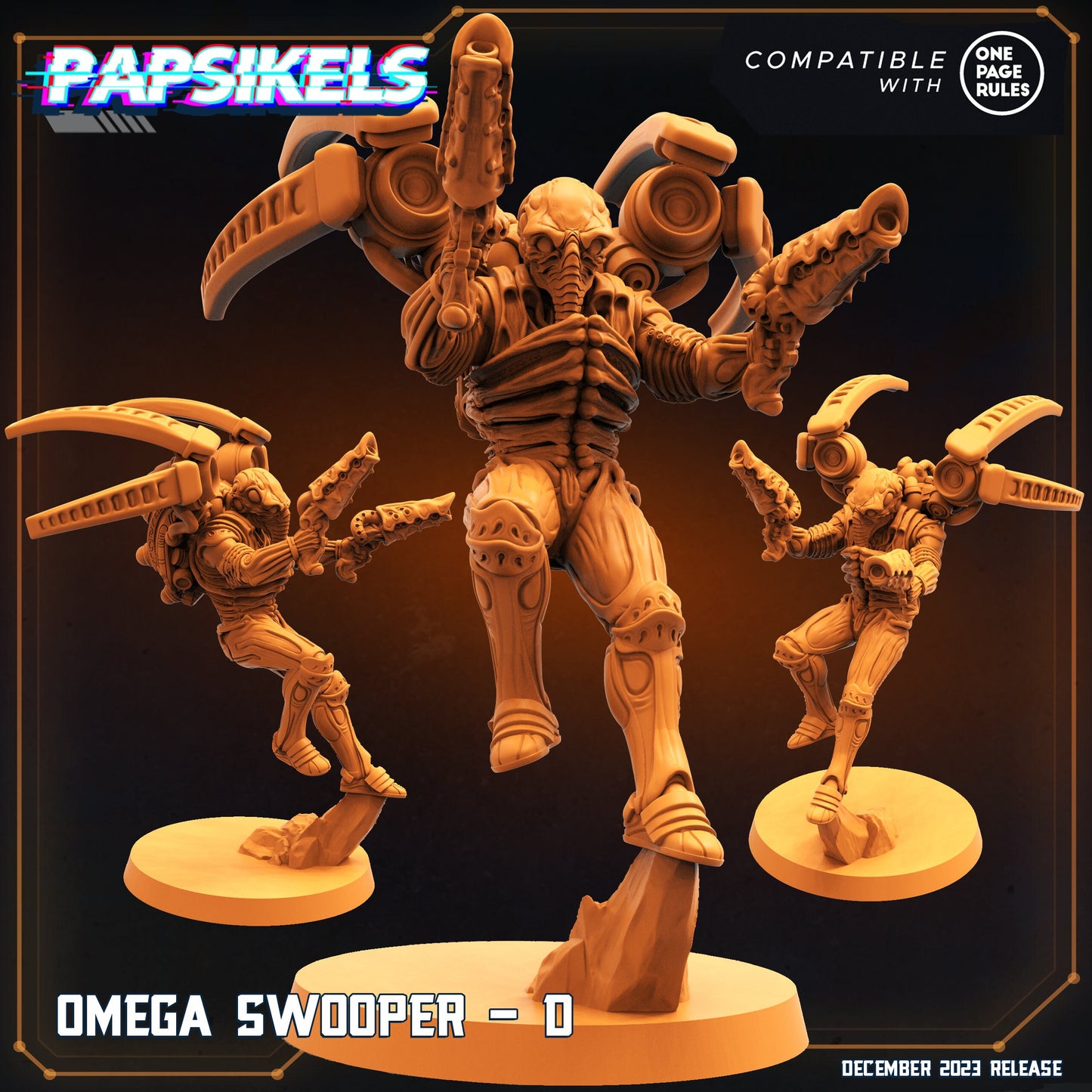 Omega Swoopers: 32mm Resin Miniatures for Tabletop RPGs - Aliens vs Humans Sci-Fi Figurines