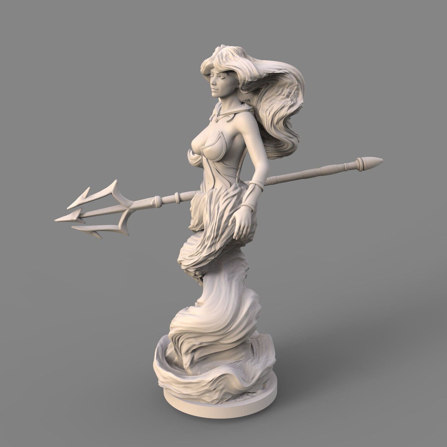 75mm Water Elemental Fantasy Girl Miniature - Resin Figurine for Collectors & Tabletop Gaming