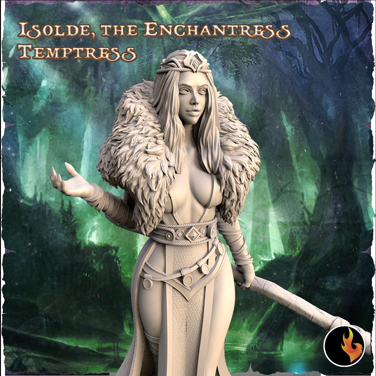 Isolde the Viking Enchantress - 75mm Fantasy Miniature | Ravi Sampath Kickstarter Collection