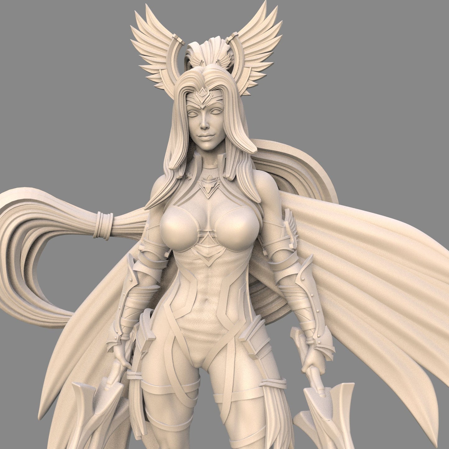 Sanya: Twin-Blade Defender 75mm Fantasy Fighter Miniature - Kickstarter Exclusive by Ravi Sampath