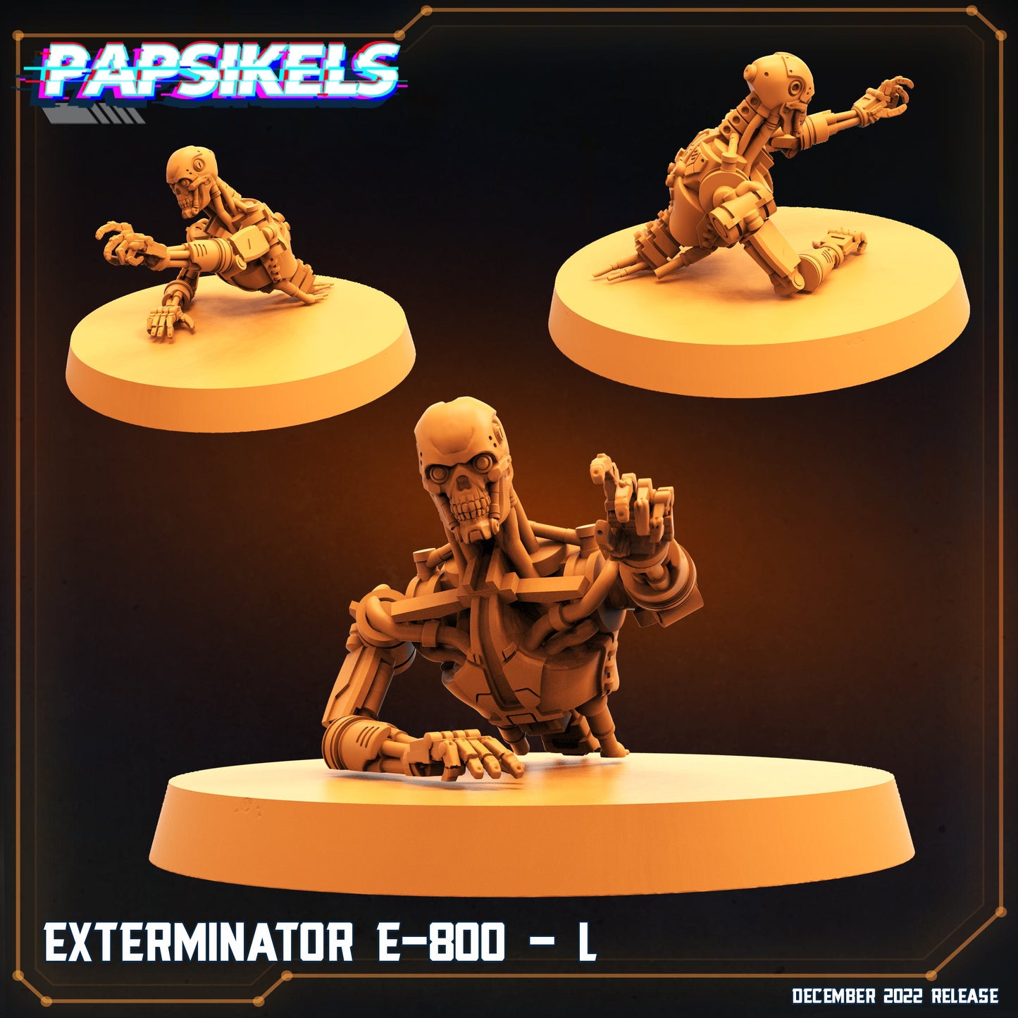 E-800 Cyborg Exterminator Miniature: 32mm Sci-Fi Figure for Tabletop Wargaming & Roleplaying Games