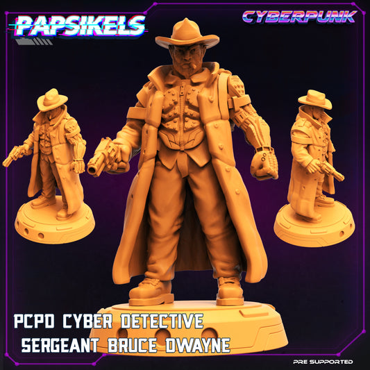 PCPD Cyber Detective Sergeant Bruce Dwayne Resin Miniature - 32mm Tabletop Fantasy Figure