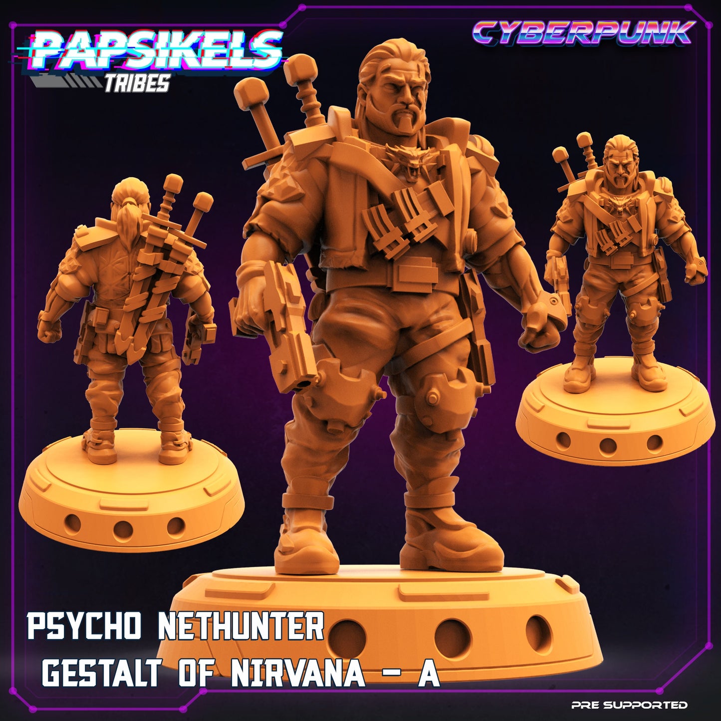 Psycho Nethunter Gestalt of Nirvana - Witcher-Inspired Resin Miniature for Tabletop RPG Gaming
