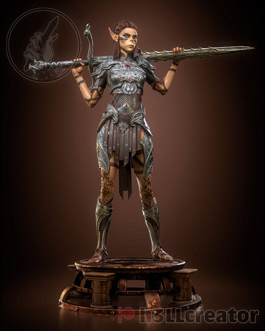Lae'Zel from Baldur's Gate 3 (fan art) | Miniature scale 1:15 | h3LL Creator | DIY Model Kit