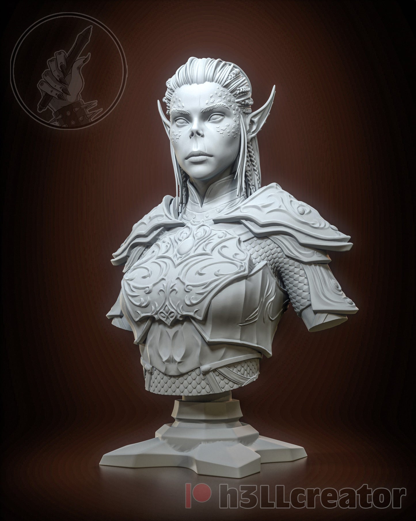 Lae'Zel from Baldur's Gate 3 (fan art) | Miniature scale 1:15 | h3LL Creator | DIY Model Kit