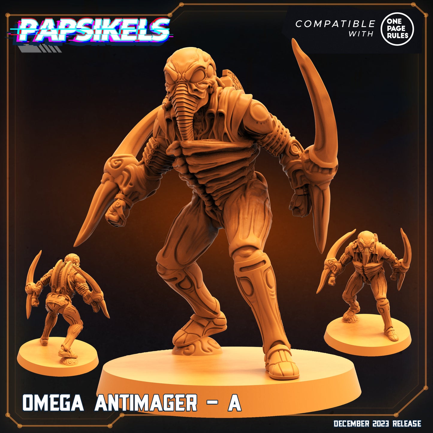 Omega Antimagers Resin Miniatures: 32mm Tabletop Figures for RPG, Sci-Fi, and Alien vs Human Battles
