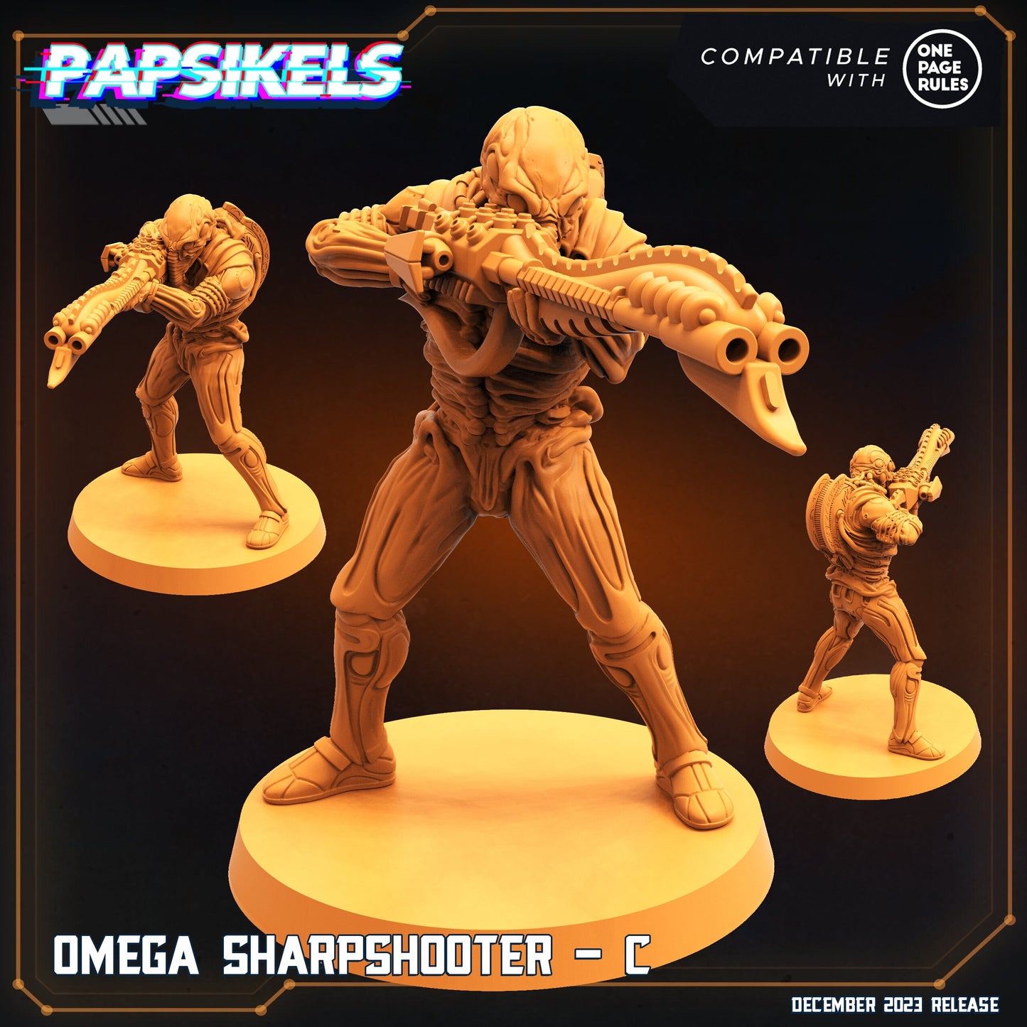 Omega Sharpshooters: 32mm Resin Tabletop Miniatures for RPG, Aliens vs Humans Wargaming