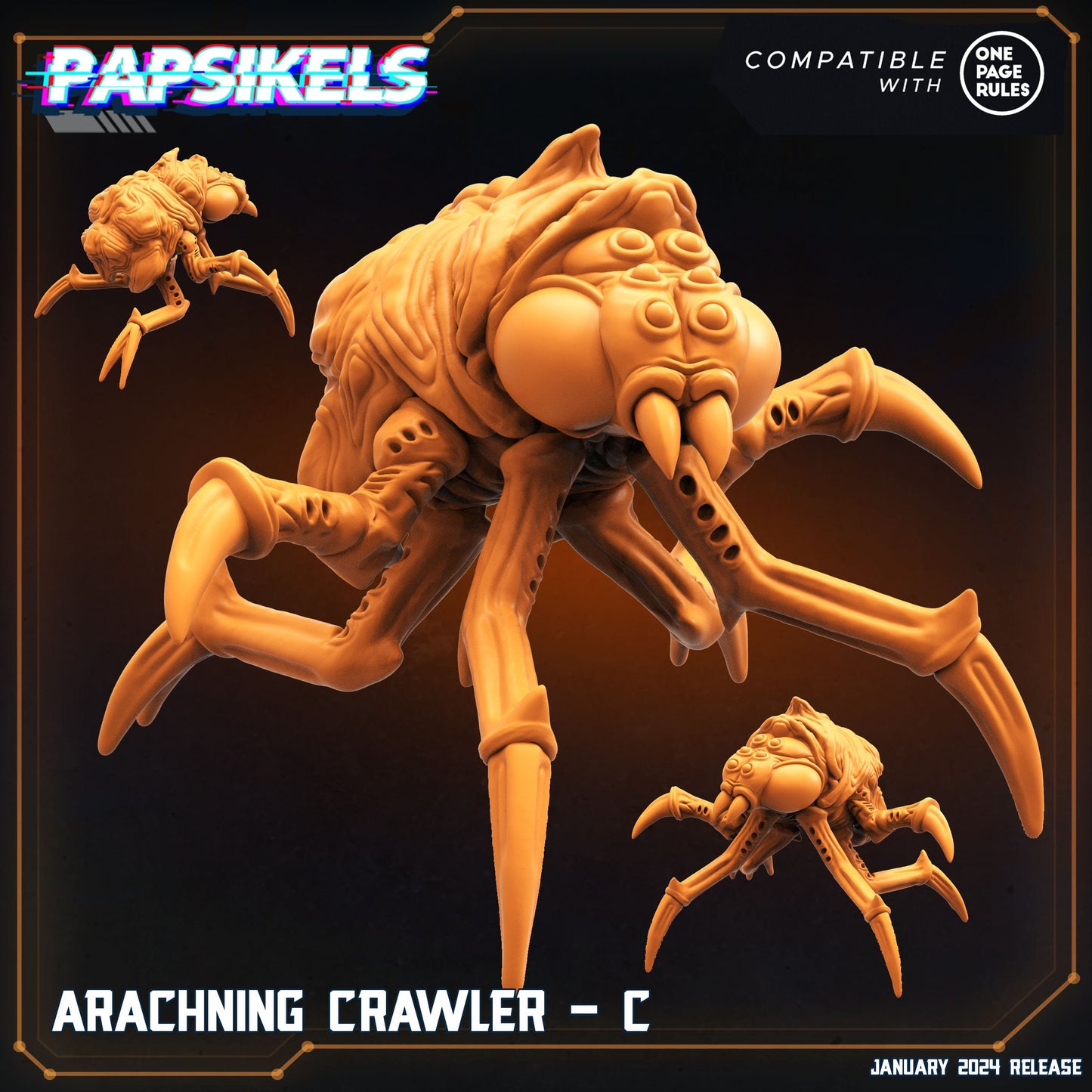 Arachning Crawler Miniatures: 5-Model Set for Dropship Troopers RPG - 32mm Sci-Fi Alien Insect Figures