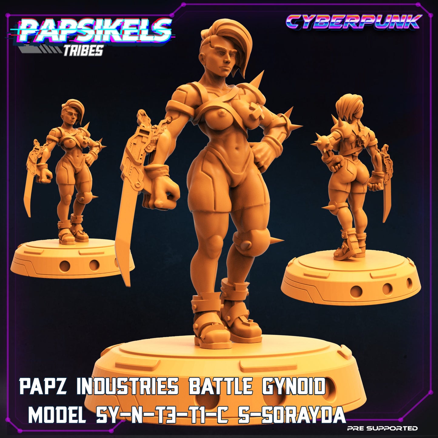 Battle Gynoid Miniature: 32mm Resin Fantasy Figure for Tabletop RPG, Sci-Fi Gaming & Collectibles