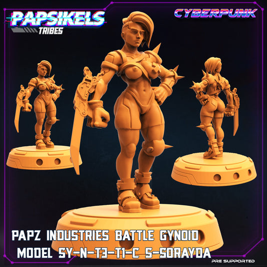 Battle Gynoid Miniature: 32mm Resin Fantasy Figure for Tabletop RPG, Sci-Fi Gaming & Collectibles